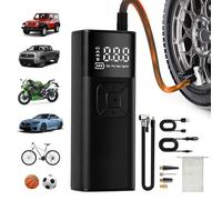 CJYGEGE Tire Inflator Portable Air Compressor - 12V DC, 150PSI, Cordless Air Pump with Digital Gauge and LED Light for Cars, Motorcycles, Bikes, Balls
