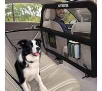 CJYMMFAN Dog Guard for Car Boot & Back Seat with Wider Coverage, Universal Fit Dog Barrier for Cars & SUVs, Dog Car Divider with Chew-Proof Transparent Net and Sturdy Metal Frame for Backseat & Trunk