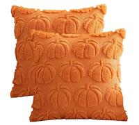 Cjytdkj 2Pcs Autumn Cushion Covers, Fall Throw Pillow Covers, Pumpkin Throw Pillow Covers for Indoor Home Bedroom Couch Sofa Decor