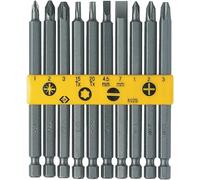 CK 10 Pce 1/4" Hex 100mm Phillips,Pozi,Torx,SL Extra Long Screwdriver Bits,T4525