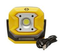 C.K 10W Rechargeable LED Site Light, High Power COB LED, 700 Lumens, 2 Lighting Modes: High, Dimmed, Magnetic Base, Yellow, Black