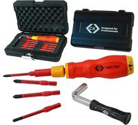CK 11 Piece VDE Torque 1.2Nm To 6Nm Handle & Slim Screwdriver Bit Set, T4822 TQD