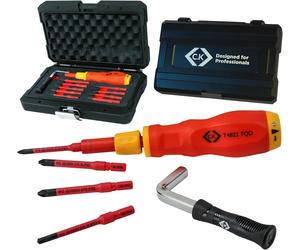 CK 11 Piece VDE Torque 1.2Nm To 6Nm Handle & Slim Screwdriver Bit Set, T4822 TQD
