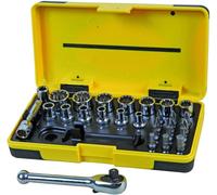 CK 28 Piece 1/4" Drive Multi Point Socket, Mini Ratchet & Screwdriver Set, T4654