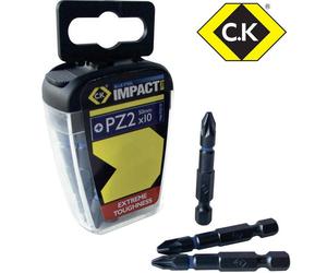 CK Blue Steel 10 Pack 50mm POZI 2 PZ2 Impact Rated 1/4" Screwdriver Bits, T4560