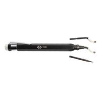 C.K Tools 2-in-1 Deburring and Scribe Tool, 2 HSS Deburr Tips, 1 HSS Scribing Tip, Pocket Clip, Internal Storage, Black Oxide Finish, For Metal Plastic Pipe Edge Marking, Aluminium Body, CK T2281