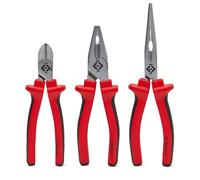 CK Tools 3 Piece Redline Cutter, Snipe & Combination Pliers Set. T3803