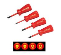 CK Tools C.k Tools Stubby Vde Slim Screwdrivers 4 Pack Pozi Slotted T48349