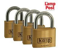 CK Tools KASP K12540D4 - 4 x 40mm Premium Brass Padlock - Keyed Alike