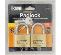 CK Tools Kasp Premium Brass Padlock 50mm Twin Pack - K12550D2