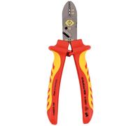 C.K RedLine 2025 Edition VDE CombiCutter 3, 160 mm German Electrical Wire Cable Side Cutter, Stripper, Bender and Screw Shear, Heavy Duty Electrician Croppers, Electricians Snips, CK Tools T39083A 160
