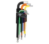 C.K T4449Coloured Ball End Hexagon Key Clip Set, 9 Pcs