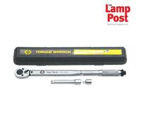 CK Tools T4463 1/2" Drive Torque Wrench 28-210Nm & 3/8" & Extension Bar & Case