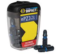 CK Tools T4560 PZ3D15 Blue Steel Impact Screwdriver Bit 25mm PZ3 Box of 15