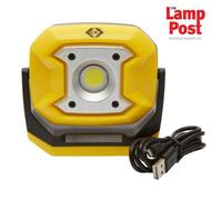 C.K 10W Rechargeable LED Site Light, High Power COB LED, 700 Lumens, 2 Lighting Modes: High, Dimmed, Magnetic Base, Yellow, Black