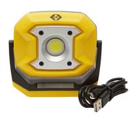 C.K 10W Rechargeable LED Site Light, High Power COB LED, 700 Lumens, 2 Lighting Modes: High, Dimmed, Magnetic Base, Yellow, Black