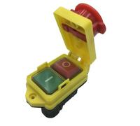 CK21 2-Button Botton 5-Pin Momentary Electromagnetic Switch 250VAC 16A(12) A 5E4 Cutting Machine(With Cover 5-Pin)