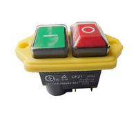 CK21 4 Pins Waterproof Electromagnetic Push Button Switch Electric Tool Pushbutton Switches for Electric Tools Cutting Machines Industrial Equipment 250V 16(12) A. 2-Pack