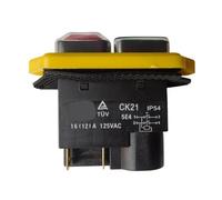 CK21 4 Pins Waterproof Electromagnetic Push Button Switch On-Off Push-Key Switches for Industrial Machine Tool 125V/250V 16(12) A(125V)