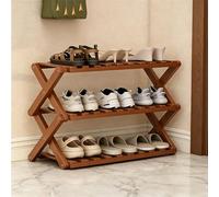 ckable Veal Shoe Rack - No Assembly Required, Foldable 3-Tier Shoe nizer, Multi-Layer Sto Solut for Entryway, Living Room, Balcony - Brown
