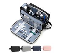 Ckakipee Toiletry Bag for Men & Women, Large Travel Wash Bag Water-Resistant Makeup Bag, Dopp Kit Shaving Bag Organiser with Handle for Holiday, Gym & Bathroom - Black