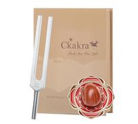 Ckakra Solfeggio Frequencies Tuning Fork Kit with Natural Crystal,396hz,Inner Peace,Thank you gifts for women,meditationg beginner,Red Root
