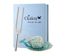 Ckakra Solfeggio Frequencies Tuning Fork with Natural Crystal kit, Inner Peace, 741hz Solfeggio Frequencies for Throat Chakra,Peacock