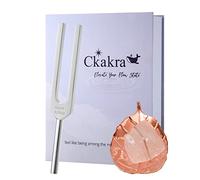 Ckakra Solfeggion Tuning forks with Natural Crystal Kit,Mindfulness Meditation Accessories,Rose Quartz,Calming Tools,639hz Heart Chakra,Bodhi Leaf