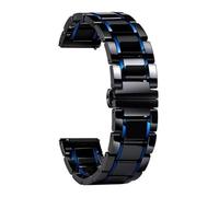 CKAKZTPTEV Ceramic Watch Strap Stainless Steel Quick Release Watch Strap Suitable For Men And Women's Watches(Black and blue,20mm)
