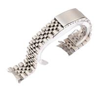 CKAKZTPTEV Curved End Metal Strap Stainless Steel Strap Mens Womens Watch Bracelet Accessories(Silver,17mm)