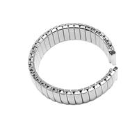 CKAKZTPTEV Elastic Stretch Expand Stainless Steel Watch Band Universal Metal Watch Strap Silver Gold Bracelet(Silver,16mm)
