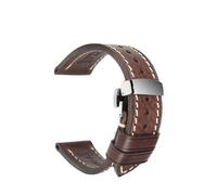 CKAKZTPTEV Leather Watch Strap Replacement Quick Release Leather Watch Strap Unisex(DB Butterfly Clasp,20mm)