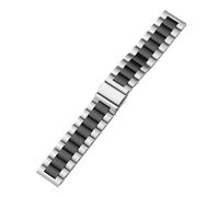 CKAKZTPTEV Quick Release Stainless Steel Replacement For MenWomenMetalChain Watch Strap(Silver black,24mm)