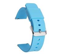 CKAKZTPTEV Silicone Watch Strap, Quick Release Men's And Women's Watch Accessory Strap(LightBlue-Silver,15mm)