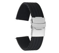 CKAKZTPTEV Silicone Watch Strap Universal Watch Strap(Black,24mm)