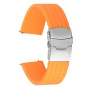 CKAKZTPTEV Silicone Watch Strap Universal Watch Strap(Orange,24mm)