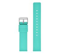 CKAKZTPTEV Soft Rubber Silicone Watch Strap, Universal Men's And Women's Watch Strap(Cyan Silver,18mm)