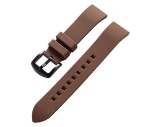 CKAKZTPTEV Soft Rubber Silicone Watch Strap Universal Men's Women's Watch Bracelet(Dark brown,23mm)