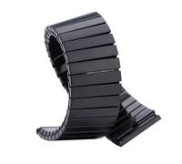 CKAKZTPTEV Stainless Steel Metal Elastic Watch Strap Adjustable Wristband Men Women Universal Replacement Bracelet(Black,16mm)
