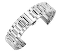 CKAKZTPTEV Stainless Steel Watch Strap Curved End Bracelet Metal Wristband(15mm)