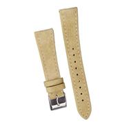 CKAKZTPTEV Vintage Leather Watch Strap Unisex Quick Release Watch Strap(Beige,18mm silver buckle)