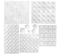 CKANDAY 202 Pcs Combo Pack Clear Adhesive Bumper Pads, Round Spherical Square, Self Adhesive Sound Dampening Transparent Rubber Feet Pads for Cabinet Doors Drawers Glass Tops Picture Frames