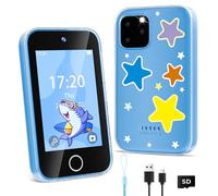 CKATE Kids Phone Girls Toys, Toy Phone with 3.5'' Touchscreen & Puzzle Games, 1000 mAh Battery Dual Camera Kids Phones for Girls Boys, 4 5 6 7 8 9 10 11 12 Year Old Girl Gifts & Boys Gifts-Blue, 87.6g