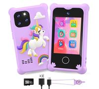 CKATE Kids Phones for Girls, Portable Toy Phone & Fake Phone for Kids with 2.8 Inches Touchscreen, Dual Camera Unicorn for 3 4 5 6 7 8 9 10 11 12 Year Old Girl Gifts Birthday - Dream Purple