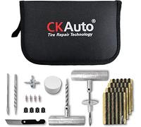 CKAuto Universal tyre Repair Kit, Heavy Duty Car Emergency Tool Kit for Flat Tyre Puncture Repair, 36 Pcs Value Pack, Tyre Plug Kit fit for Autos, Cars, Motorcycles, Trucks, RVs, etc.
