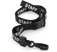 Ckb Ltd 100 Black Staff Lanyards Breakaway Safety Lanyard Neck Strap Swivel Plastic Clip Id Card Holder Pull Quick Release