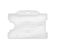 CKB Ltd® 1000x Clear Single Sided Rigid Slide in Open Faced ID Card Badge Holders Horizontal/Landscape Identity Plastic Pass Protector - Holds a 86mm 54mm cr80 Credit Card Sized