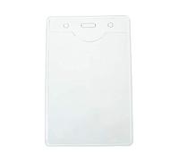 CKB LTD 100x Event A7 Clear Vertical Portrait ID Badge Card Plastic Pass Holder Plastic Pouches 8cm x 12.5cm (100 Pack)