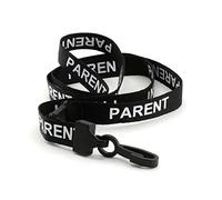 CKB LTD 10x Black PARENT LANYARDS Breakaway Safety Lanyard Neck Strap Swivel Plastic Clip For ID Card Holder Pre-Printed - Pull Quick Release Design