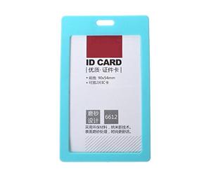 CKB Ltd® 10x Sky Blue Colour Frame Deluxe ñ Vertical Enclosed Plastic Pass Rigid Identity ID Card Pass Badge Holder Pocket Holder Pouches 110mm x 68mm / Holds a Card up to 95mm x 56mm